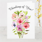 水彩フローラブーケ考えるの写真 カード (黄色い花)