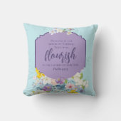 水彩フローラブーケ聖句ダブルサイド クッション (正面)