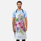 水彩フローラブーケ エプロン (着用した状態)