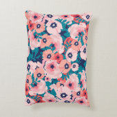 水彩フローラブーケ:ヴィンテージ牡丹。 アクセントクッション (裏面(縦))