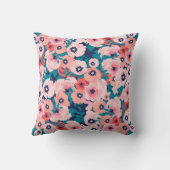 水彩フローラブーケ:ヴィンテージ牡丹。 クッション (裏面)