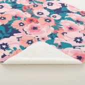 水彩フローラブーケ:ヴィンテージ牡丹。 シェルパブランケット (3/4)