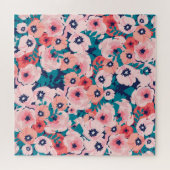 水彩フローラブーケ：ヴィンテージ牡丹。 ジグソーパズル (横)