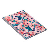 水彩フローラブーケ:ヴィンテージ牡丹。 ノートブック (右側)