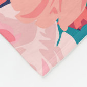 水彩フローラブーケ:ヴィンテージ牡丹。 フリースブランケット (角)