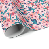 水彩フローラブーケ：ヴィンテージ牡丹。 ラッピングペーパー (ロールコーナー)