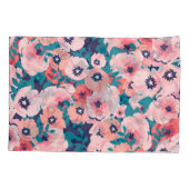 水彩フローラブーケ:ヴィンテージ牡丹。 枕カバー (裏面)