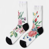 水彩フローラブーケ – Romantic Peony & Wildf ソックス (左)
