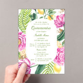 水彩フローラプニーズチューリップレモンキンセアニラ アクリル招待状 (インサイチュ (ポータブル))