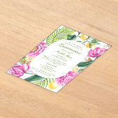 水彩フローラプニーズチューリップレモンキンセアニラ アクリル招待状 (レイダウン)