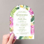 水彩フローラプニーズチューリップレモンキンセアニラ アクリル招待状 (インサイチュ (ポータブル))