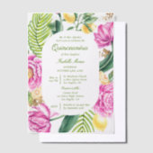 水彩フローラプニーズチューリップレモンキンセアニラ ベラム紙招待状 (オフセット)