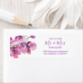 水彩フローラプラムパープルオーキズ結婚ズ ラベル (インサイチュ)