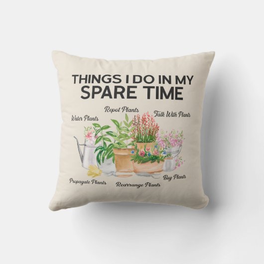 水彩フローラプラントおもしろい引用文ガーデニング アウトドアクッション (裏面)