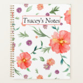 水彩フローラプランナー-パーソナライズされたギフト プランナー手帳 (正面)