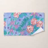 水彩フローラプリント  バスタオルセット (ハンドタオル)