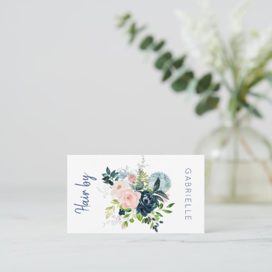 水彩フローラヘアサロン次アポイントメント 名刺 (スタンド正面)