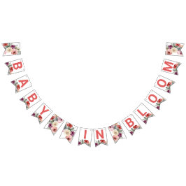 水彩フローラベビーにおける開花バンティングフラグ バンティングフラッグ