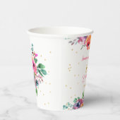 水彩フローラベビーガールベビーシャワー 紙コップ (右)