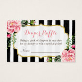 水彩フローラベビーシャワーおむつラッフルチケット (正面)