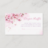 水彩フローラベビーシャワーおむつラッフルチケット エンクロージャーカード (正面)