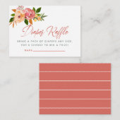 水彩フローラベビーシャワーおむつラッフル エンクロージャーカード (正面/裏面)