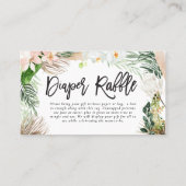 水彩フローラベビーシャワーおむつラッフル プレイスカード (裏面)