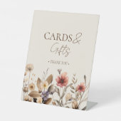 水彩フローラベビーシャワーカードとギフト 台座サイン (正面)