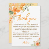 水彩フローラベビーシャワーサンキューカード サンキューカード (正面/裏面)