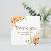 水彩フローラベビーシャワーサンキューカード サンキューカード (スタンド正面)