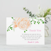 水彩フローラベビーシャワーサンキューカード サンキューカード (スタンド正面)