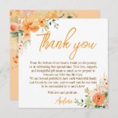 水彩フローラベビーシャワーサンキューカード サンキューカード (正面/裏面)