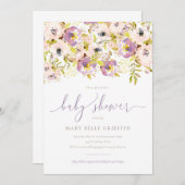 水彩フローラベビーシャワー招待状 招待状 (正面/裏面)