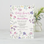 水彩フローラベビーシャワー招待状 招待状 (スタンド正面)