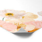 水彩フローラベビーシャワー歓迎サイン ポスター (角)