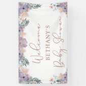 水彩フローラベビーシャワー歓迎サイン 横断幕 (縦)