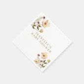 水彩フローラベビーシャワー紙ナプキン スタンダードカクテルナプキン (角)