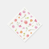 水彩フローラベビーシャワー スタンダードカクテルナプキン (角)