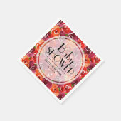 水彩フローラベビーシャワー スタンダードカクテルナプキン (角)