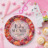 水彩フローラベビーシャワー ペーパープレート (パーティー)