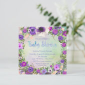 水彩フローラベビーシャワー 招待状 (スタンド正面)