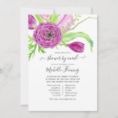 水彩フローラベビーシャワーbyメール 招待状 (正面)