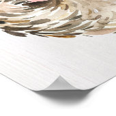 水彩フローラベビーハリネズミ、ウッドランド動物 ポスター (角)