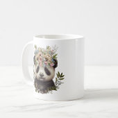 水彩フローラベビーパンダかわいい コーヒーマグカップ (正面左)