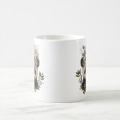 水彩フローラベビーパンダかわいい コーヒーマグカップ (中央)