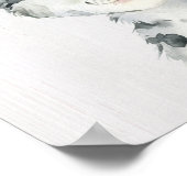 水彩フローラベビーユキヒョウ ポスター (角)