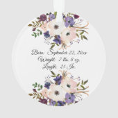 水彩フローラベビー初めてのクリスマス写真 オーナメント (裏面)