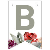 水彩フローラベビー開花ベビーシャワー バンティングフラッグ (第2の旗)