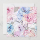 水彩フローラベビー開花ベビーシャワー 招待状 (裏面)