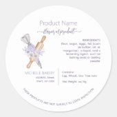 水彩フローラベーキングツールコテージ法ラベル ラウンドシール (正面)